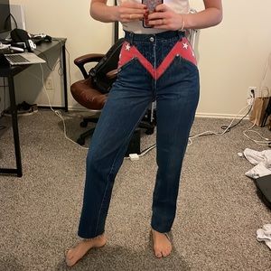 Roughrider Women’s Vintage 90s Y2K Western Retro Star High Rise Denim Size 25